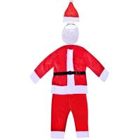 Kostum Santa Calus Pelush I Kuq Me Mjeker, Kapele & Syze Per Te Rritur