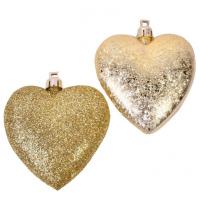 Zemra Dekorative Gold Me Xixa & Shkelqim Per Pemen E Vitit Ri 7 Cm 6 Cope