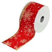 Shirit Fjongo Kuqe Velvet Me Flok Bore Gold 5M X63 Mm