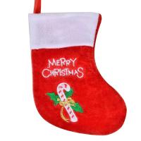 Çorape Krishtlindjesh E Kuqe Dekorative Me Kallam Sheqeri Merry Christmas 18 Cm