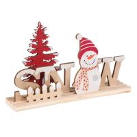 Njeri Bore Druri Dekorative Snow Me Peme Te Kuqe 15 Cm