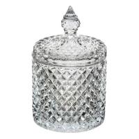 Vazo Qelqi Dekorative Me Kapak Qelqi Dizajn Ne Forme Diamanti 10x19 Cm
