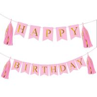 Zbukurim Happy Birthday/Roze  3m