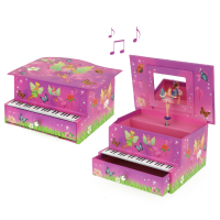 Kuti Bizhuterishe Roze Me Muzike Piano & Balerine
