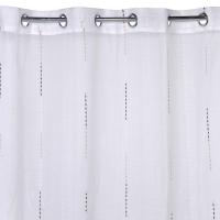 Perde E Holle E Bardhe Me Unaze Metalike Silver 140x250 Cm