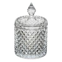 Vazo Qelqi Dekorative Me Kapak Qelqi Dizajn Ne Forme Diamanti 8.5x14 Cm