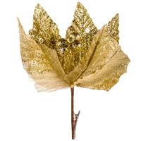 Lule Krishtlindje Gold Me Kapese 25 Cm