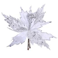 Lule Krishtlindje Bardhe & Silver Me Kapese 25 Cm