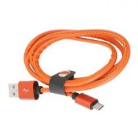 Cable Platinet Micro Usb To Usb Leather Cable 1m 2.4A Orange [43295]