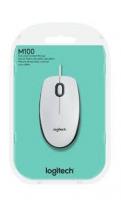 Mouse Logitech M100 Optical Corded White