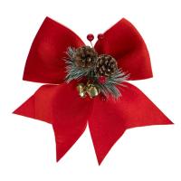Dekoruese christ fjongo e kuqe velvet me zile berries 20x25cm