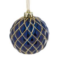 Dekoruese per pemen top blu me vija gold katror 8cm