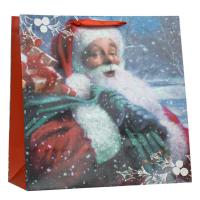 Dekoruese cante dhuratash e kuqe me santa 45x45x20