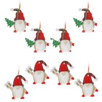 Dekorues peme set xhuxh santa klaus me kapele te kuqe 8cp