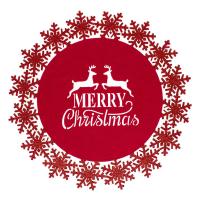 Dekoruese christ runner flok bore e kuqe drer merry christ 35cm