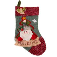 Corape dekoruese me santa claus ho ho jeshile 37cm