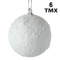 Set craft krishtilindje topa te bardha me xixa 6  cp 6 cm 