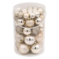 Set 44 topa dekorues ne 3 madhesi ngjyre champagne