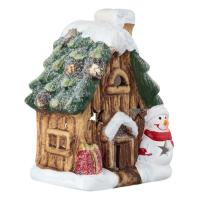 Shtepi me oxhak snowman dhe dhurate 12x8 