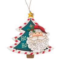 Bredh dekorues me santa claus ngjyre jeshile 8 cm 