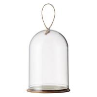 Kupe ovale transparente me litar dhe baze druri  9.5x5.5cm