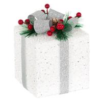 Dhurate dekoruese e bardhe dhe gri 12.5x12.5x13 cm