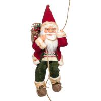 Santa claus me litar e thes te kuq & jeshil 46 cm 
