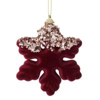 Flok bore e kuqe me temina velvet 13 cm 