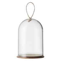 Kupe ovale transparente me litar dhe baze druri 11x8cm