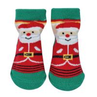 Corape krishtlindje per bebe jeshile me santa te kuq 0-6muajsh