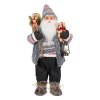 Santa claus me dhurata  e fener ngjyre gri 60 cm 