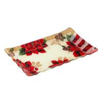 Pjate dekoruese me lule krishtlindjesh 25x15 cm 