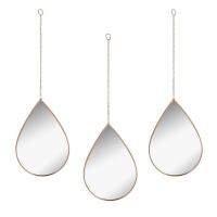 Set 3 cope pasqyra forme loti me zinxhir gold 28x19 cm 