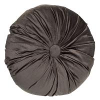 Jastek dekorues gri me buton d=40cm