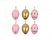 Dekoruese pashkesh veze qe varen ngjyre roze me gold 6cope