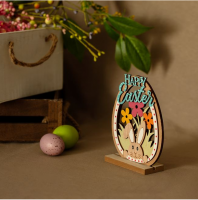 Dekoruese tavoline veze me fytyre lepuri Happy Easter