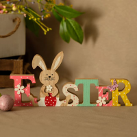 Dekoruese tavoline me shkrim Easter me lepur 29x12cm