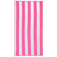 Peshqir plazhi mikrofiber me vija roze 75x150 cm