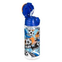 Shishe uji transparente me dizajn futboll per femije 500ml