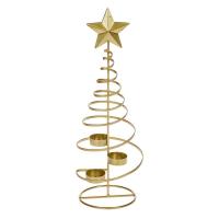 Dekoruese peme spirale per mbajtje qirinje gold 40cm