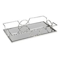 Tabaka argjendi me baze pasqyre 35x20cm
