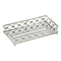 Tabaka pasqyre katrore per mbajtje qiriri 25x15cm