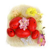 Set veze te kuqe pashkesh 5cp kashte e vardhe lule flutura
