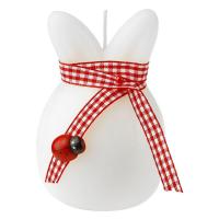 Dekoruese pashke qiri forme lepuri i bardhe 10x6.5cm 