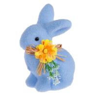 Dekoruese pashkesh lepur blu me papjon dhe lule te verdhe 13cm