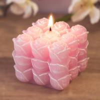 Qiri forme kubi roze me trendafila 5x6cm