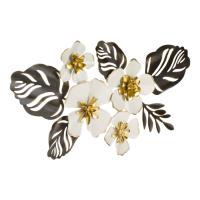 Kornize metalike e montuar ne mur Ecru Flowers Gold 65x36x3.5cm