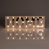 Tabele dekorative prej druri me shkronja dhe Led 44x3x14 cm