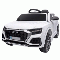 Makine loder Audi Q8 e bardhe me muzike, drita, telekomande dhe dy dyer qe hapen