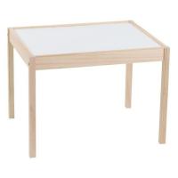 Tavoline per femije prej druri me siperfaqe te bardhe 62x49x45cm